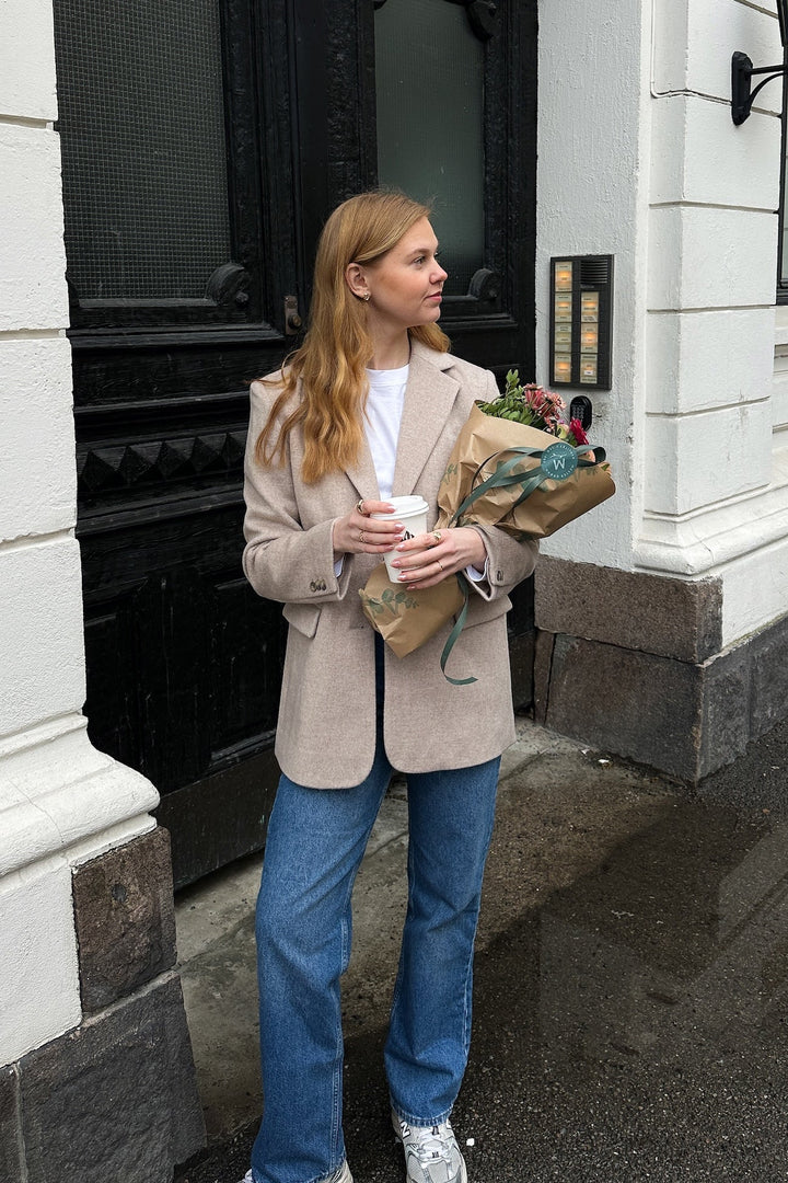 Sasja Wool Blazer B Sandshell Melange | Yttertøy | Smuk - Dameklær på nett