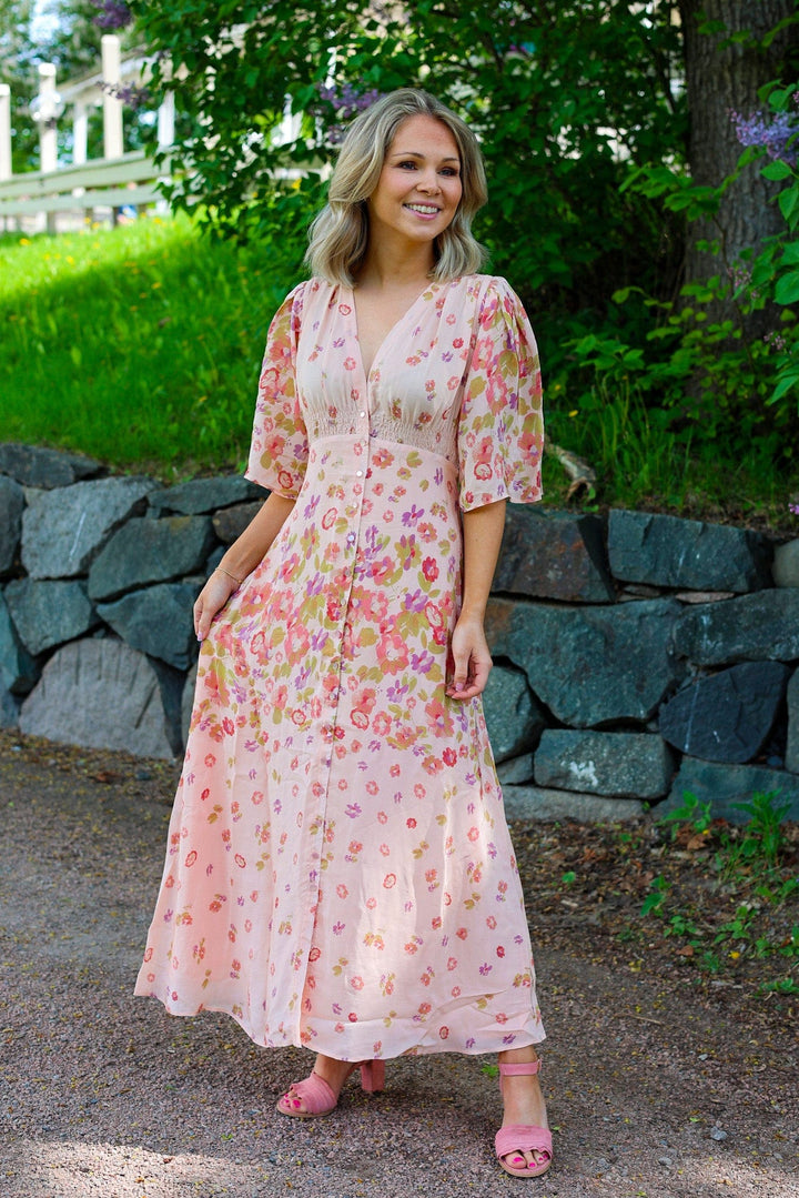 Satin Button Down Dress Blooming | Kjoler | Smuk - Dameklær på nett