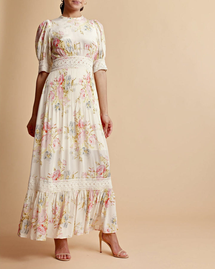Satin Embroidery Dress Antique | Kjoler | Smuk - Dameklær på nett
