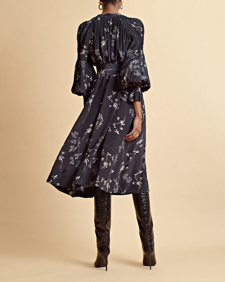 Satin Midi Dress Straws | Kjoler | Smuk - Dameklær på nett