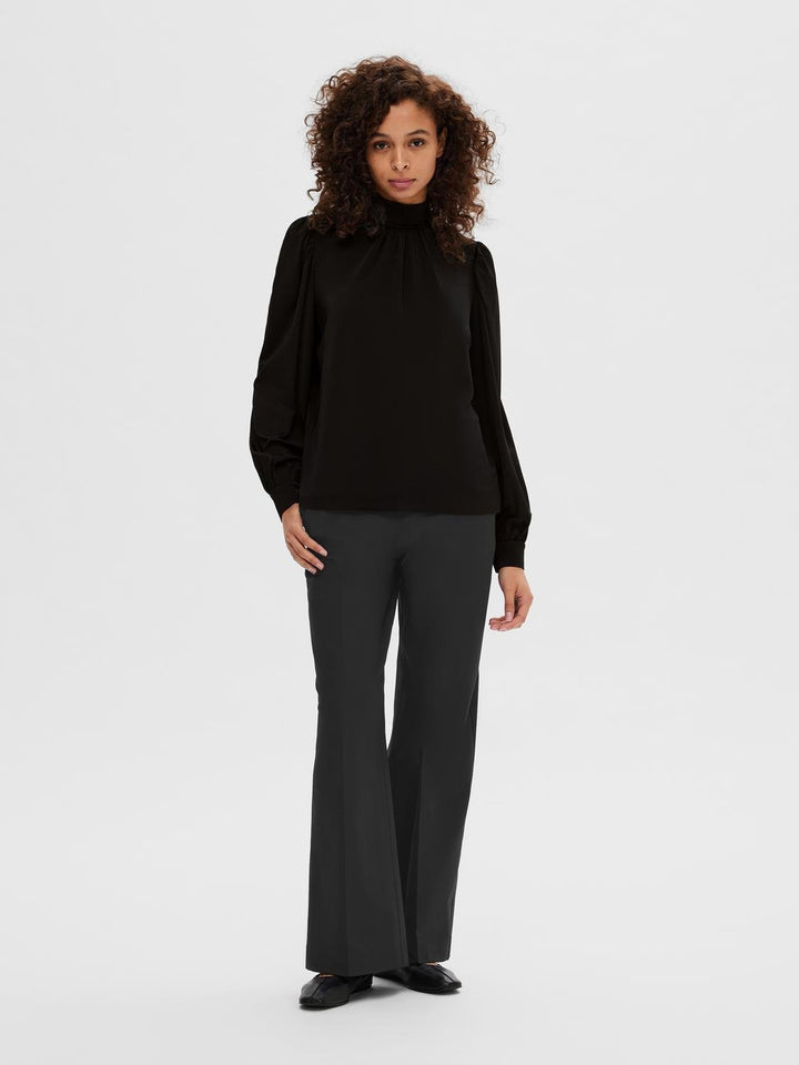 Saya Ls High Neck Top Black | Topper | Smuk - Dameklær på nett