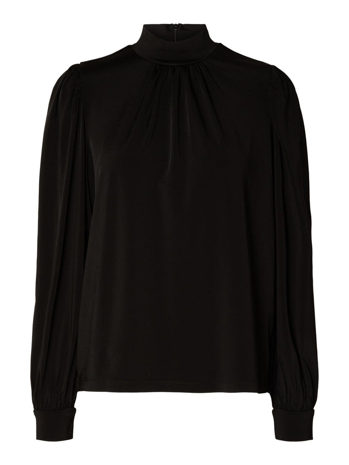 Saya Ls High Neck Top Black | Topper | Smuk - Dameklær på nett