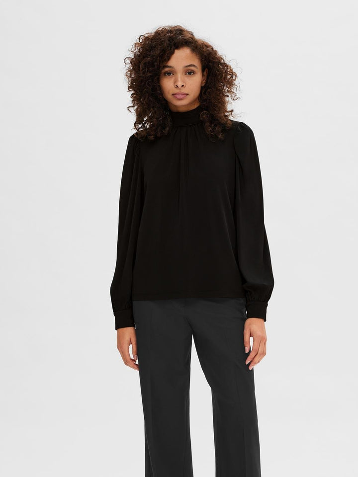Saya Ls High Neck Top Black | Topper | Smuk - Dameklær på nett