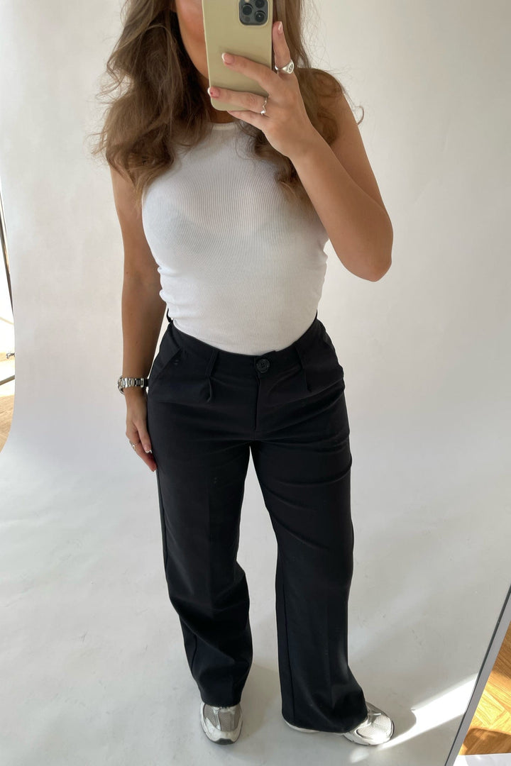 Selma Wide Pants Black | Bukser | Smuk - Dameklær på nett