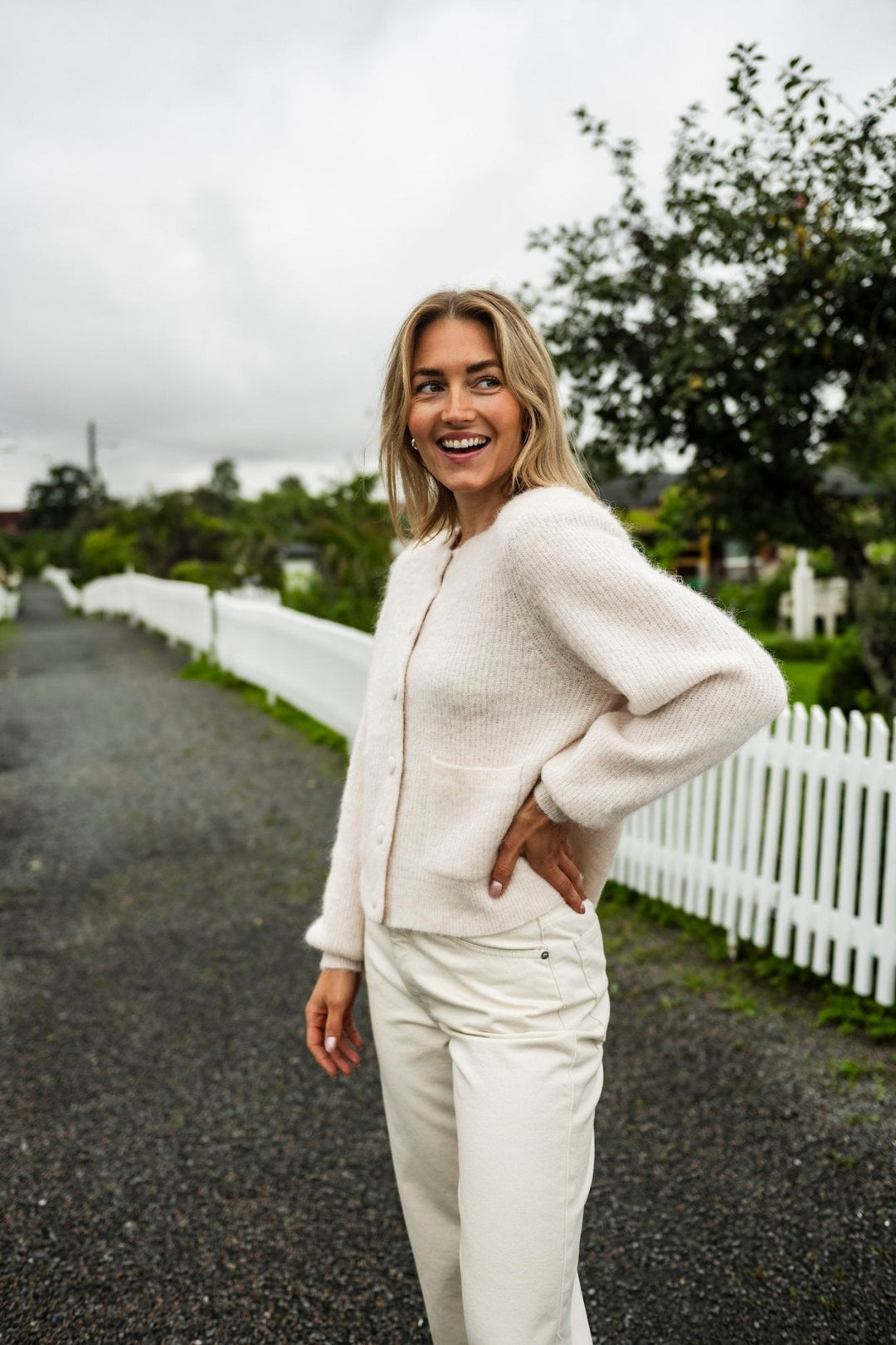 Sia Ras Ls Knit Pocket Cardigan Birch | Genser | Smuk - Dameklær på nett