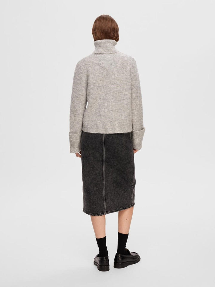 Sia Ras Ls Knit Rollneck Light Grey Melange | Genser | Smuk - Dameklær på nett