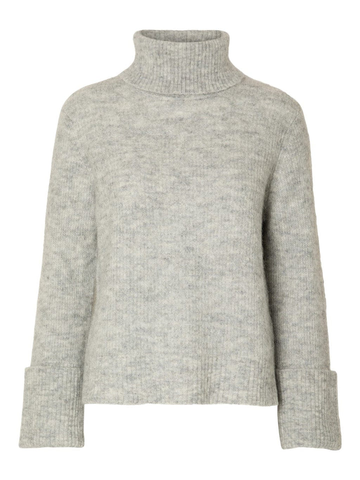 Sia Ras Ls Knit Rollneck Light Grey Melange | Genser | Smuk - Dameklær på nett