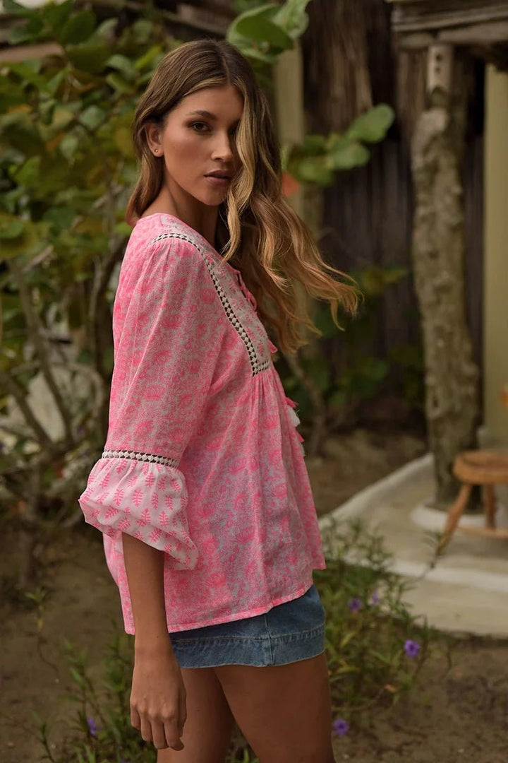 Sieralia Blouse Neon Pink | Skjorter og bluser | Smuk - Dameklær på nett