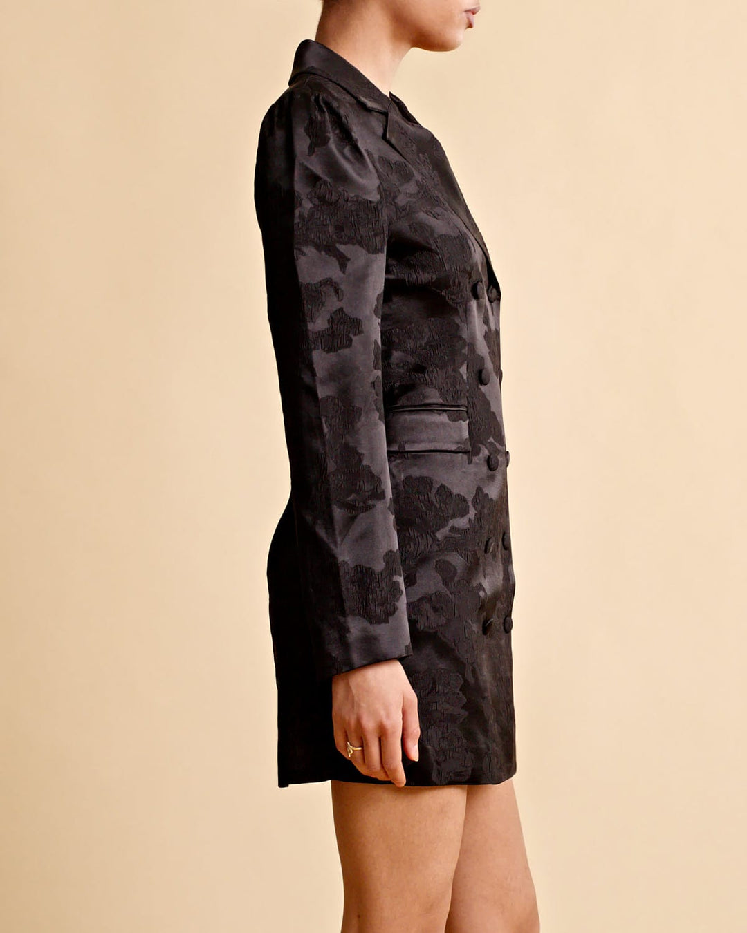 Silk Jacquard Blazer Dress Black | Kjoler | Smuk - Dameklær på nett