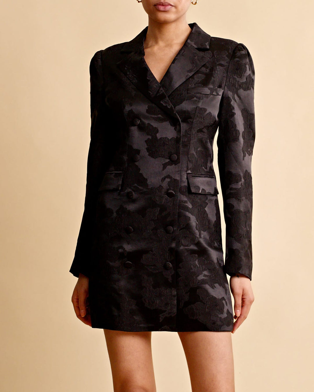 Silk Jacquard Blazer Dress Black | Kjoler | Smuk - Dameklær på nett