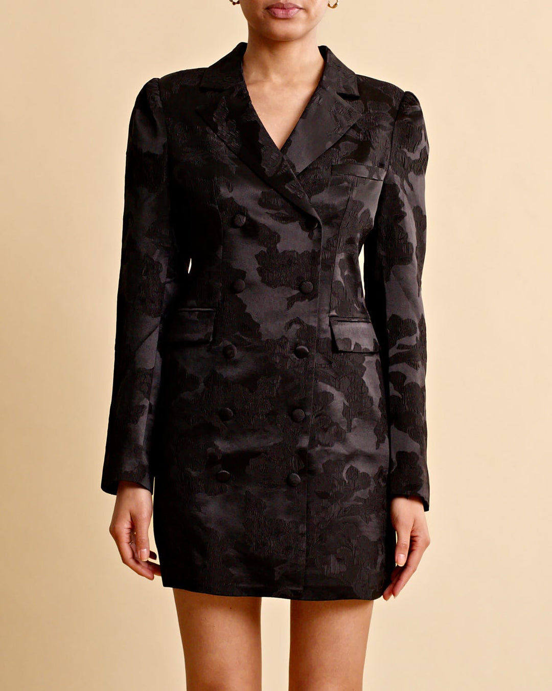 Silk Jacquard Blazer Dress Black | Kjoler | Smuk - Dameklær på nett