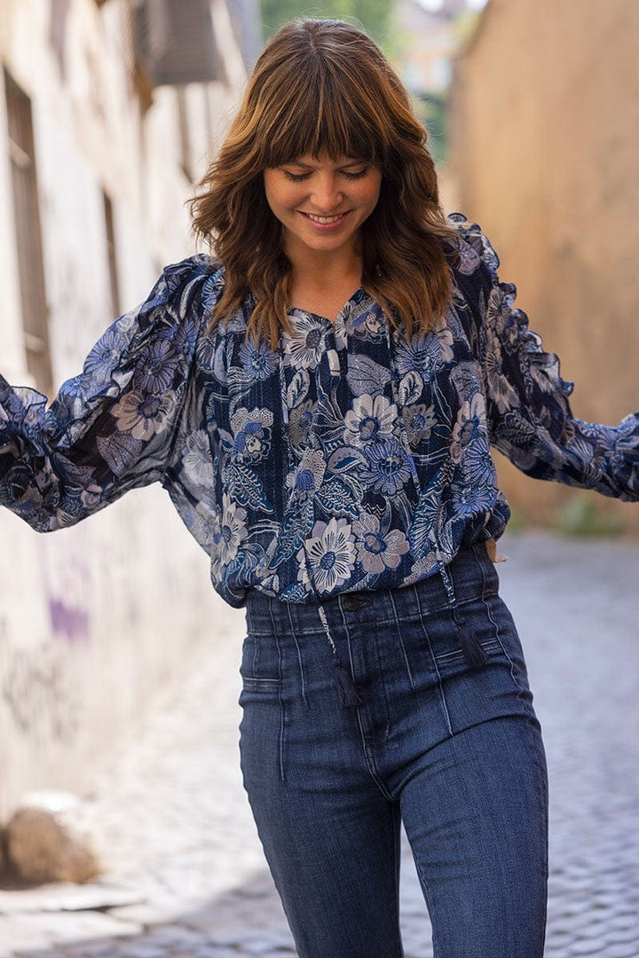 Silvia Blouse Navy | Skjorter og bluser | Smuk - Dameklær på nett