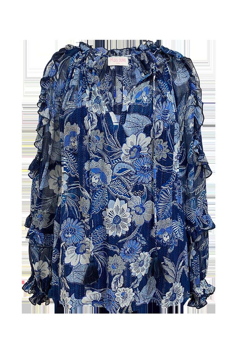 Silvia Blouse Navy | Skjorter og bluser | Smuk - Dameklær på nett
