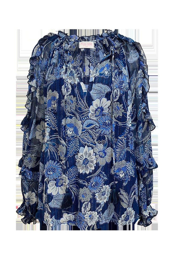 Silvia Blouse Navy | Skjorter og bluser | Smuk - Dameklær på nett