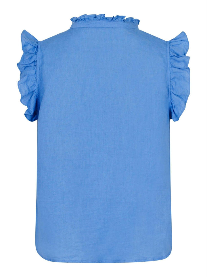 Siona Linen Top Dusty Blue | Topper | Smuk - Dameklær på nett
