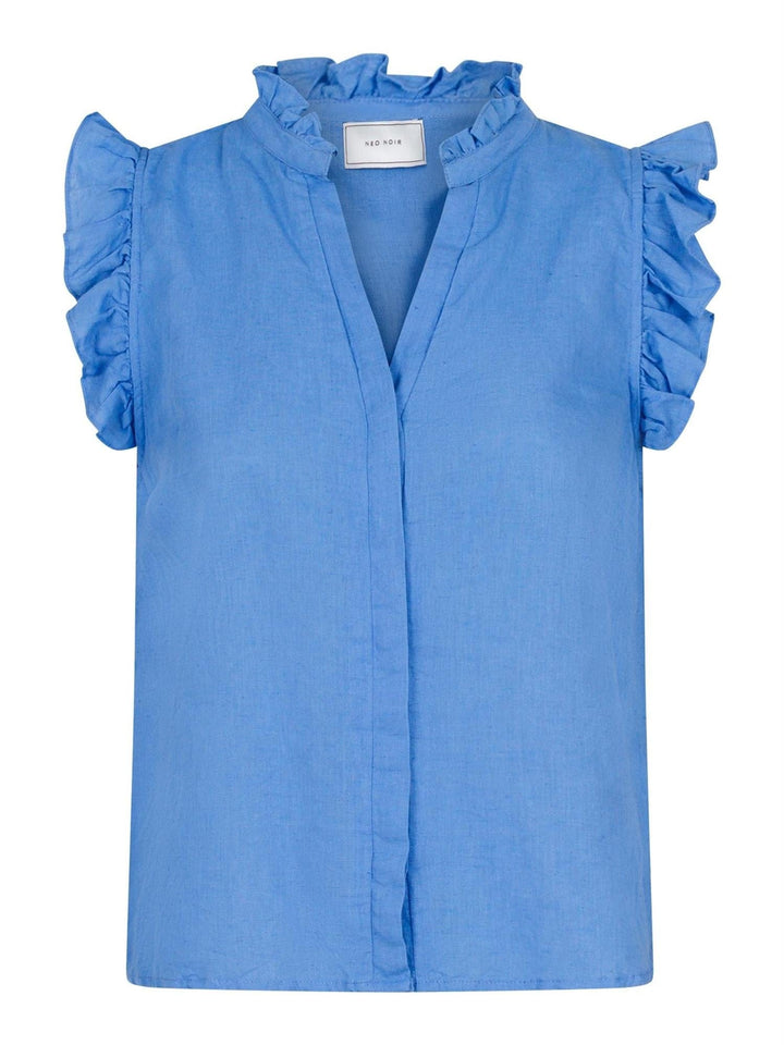 Siona Linen Top Dusty Blue | Topper | Smuk - Dameklær på nett