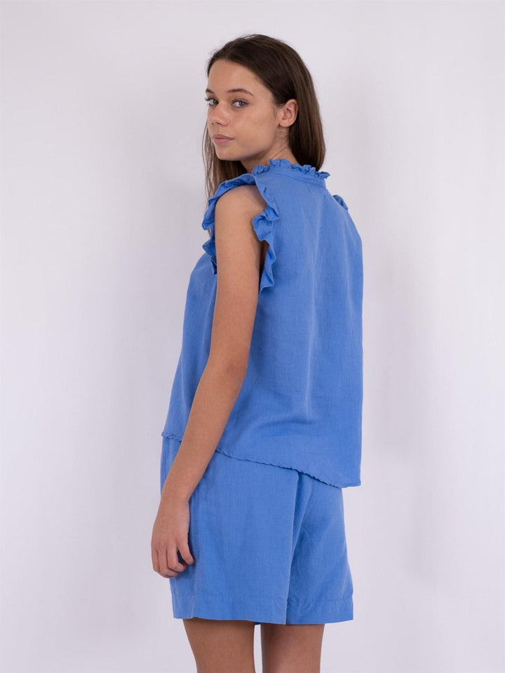 Siona Linen Top Dusty Blue | Topper | Smuk - Dameklær på nett
