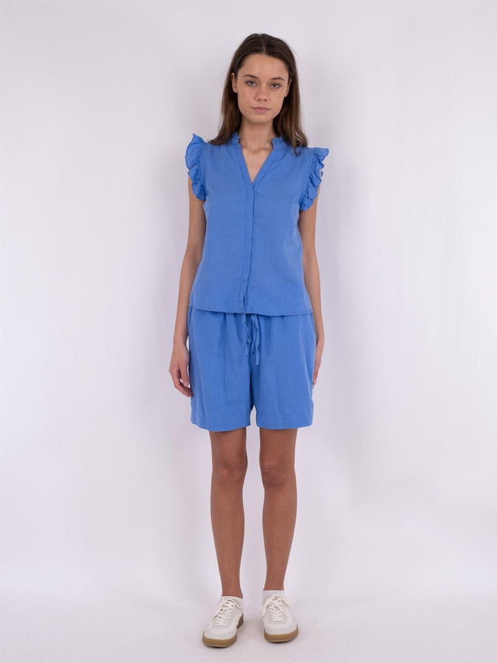 Siona Linen Top Dusty Blue | Topper | Smuk - Dameklær på nett