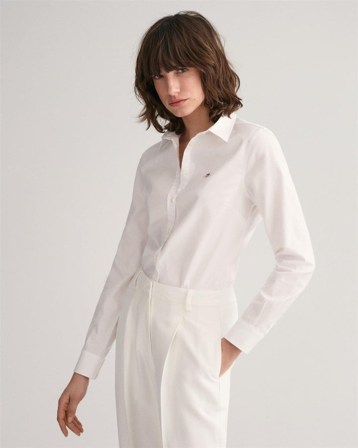 Slim Fit Stretch Oxford Shirt White | Skjorter og bluser | Smuk - Dameklær på nett