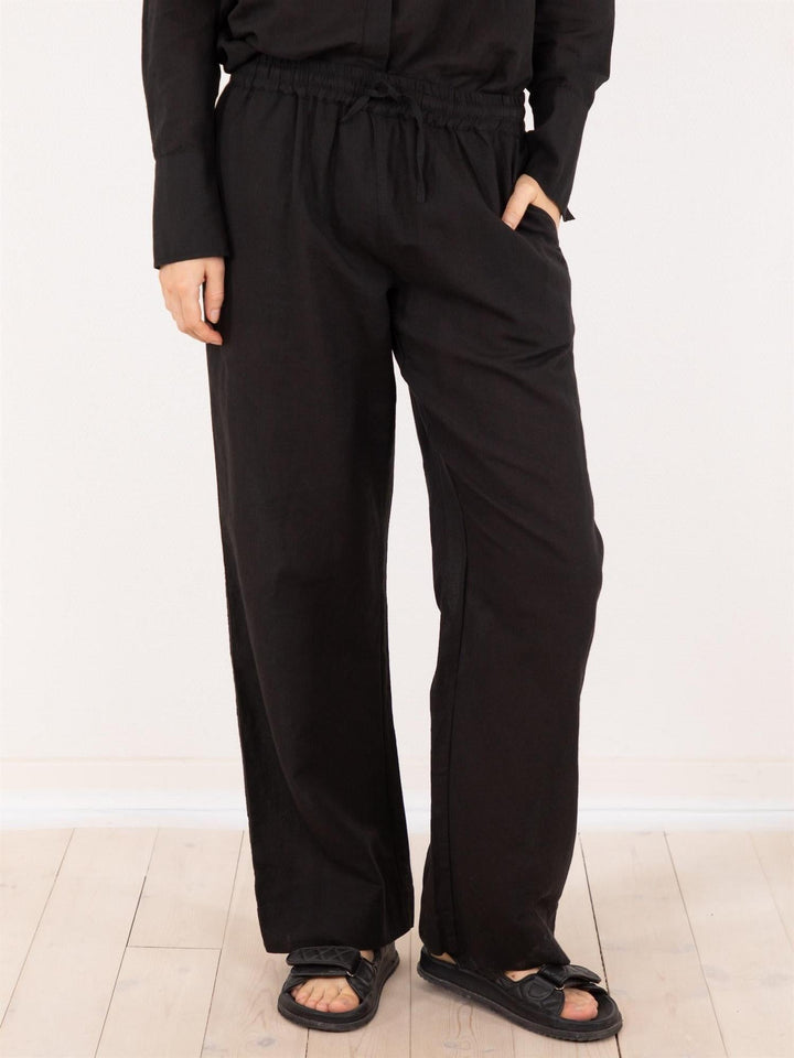 Sonar Linen Pants Black | Bukser | Smuk - Dameklær på nett