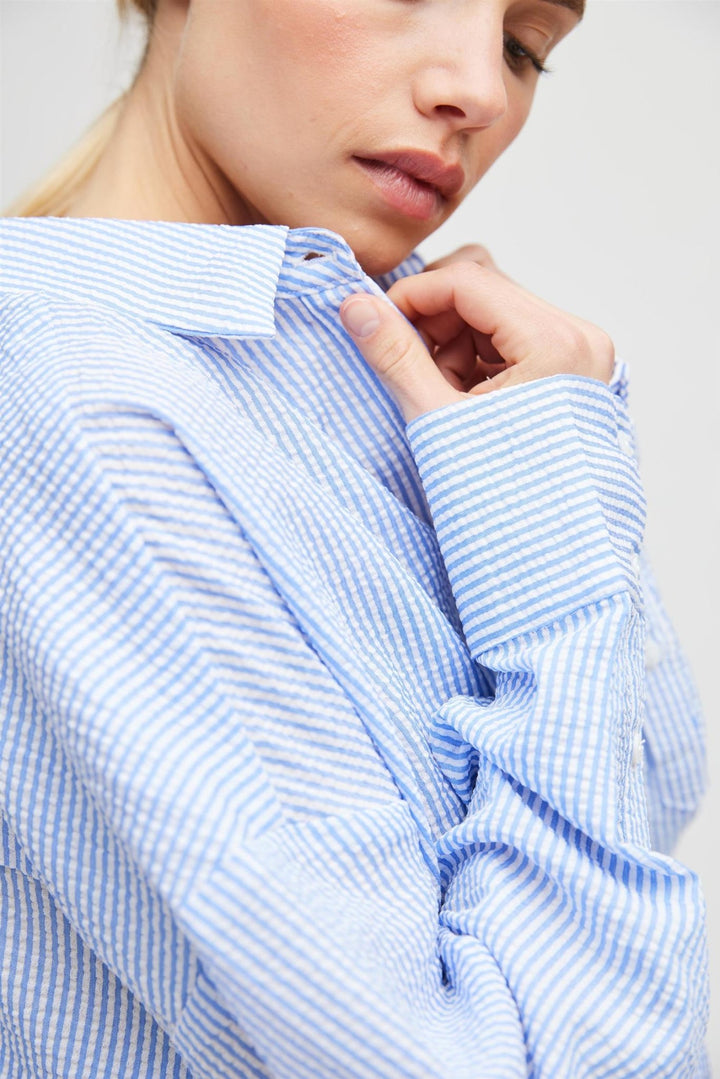 Sonja Shirt Blue/white | Skjorter og bluser | Smuk - Dameklær på nett