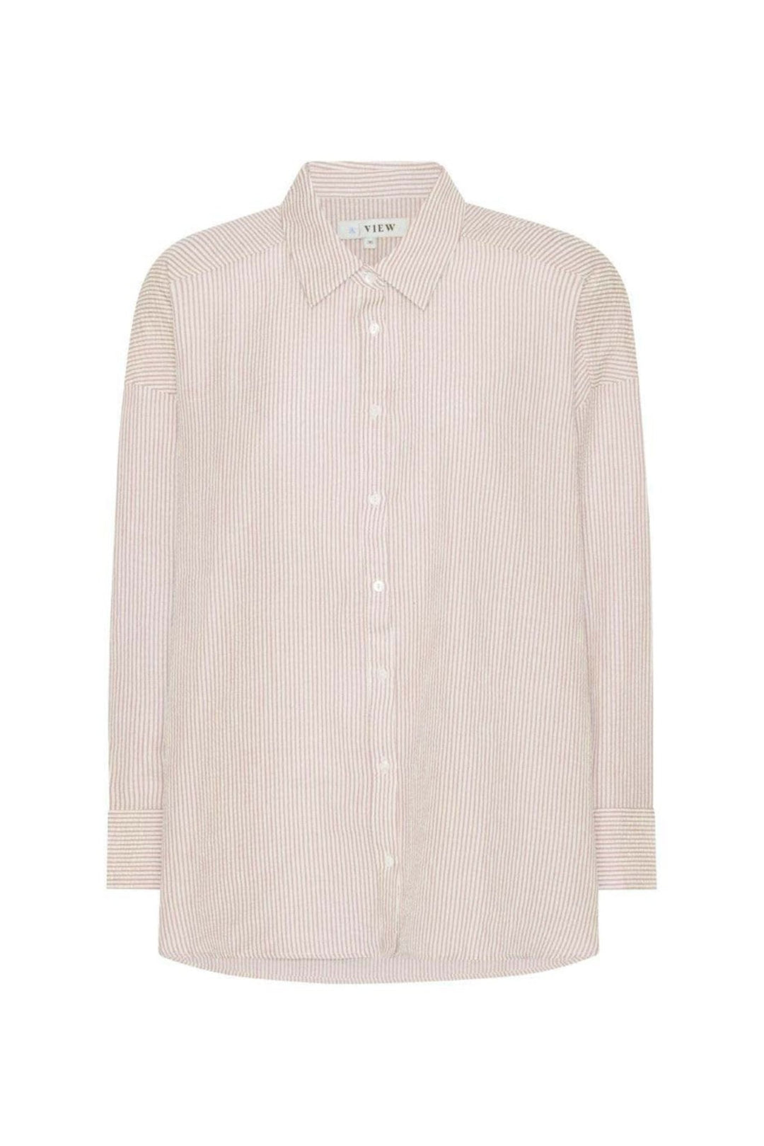 Sonja Shirt Sand/White | Skjorter og bluser | Smuk - Dameklær på nett