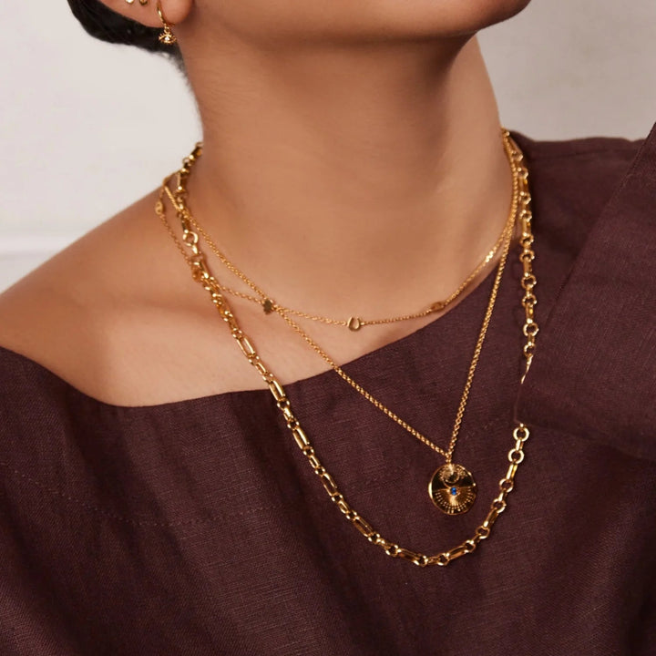 Spiritual Charm Stationed Necklace 15" Pale Gold | Accessories | Smuk - Dameklær på nett