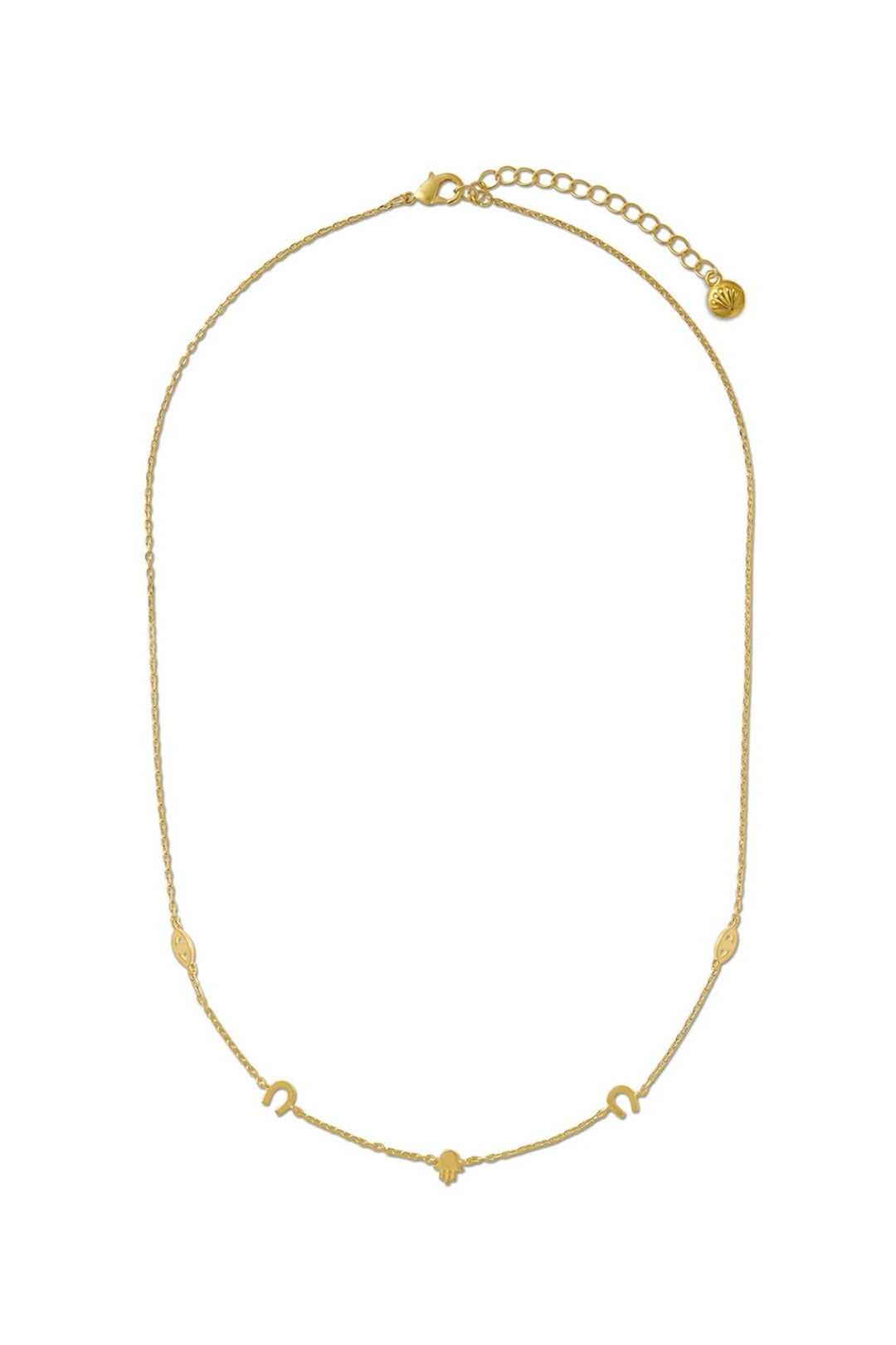 Spiritual Charm Stationed Necklace 15" Pale Gold | Accessories | Smuk - Dameklær på nett