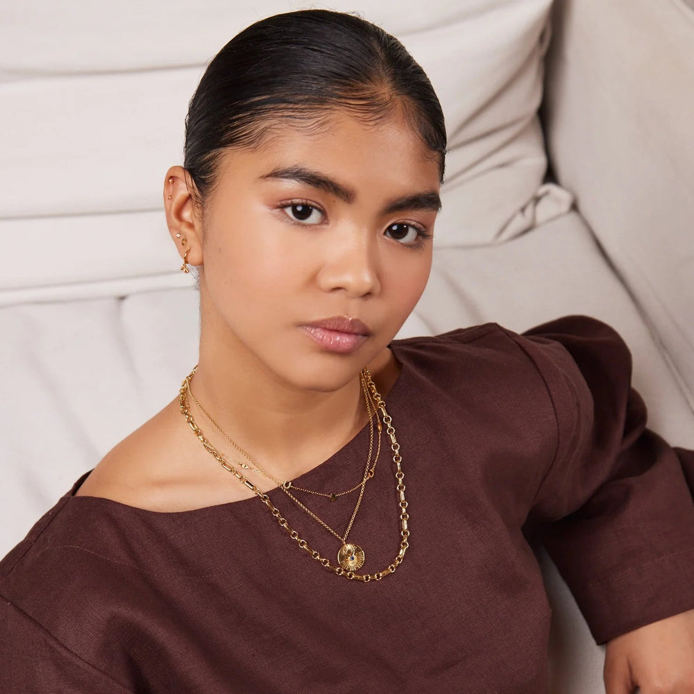 Spiritual Charm Stationed Necklace 15" Pale Gold | Accessories | Smuk - Dameklær på nett