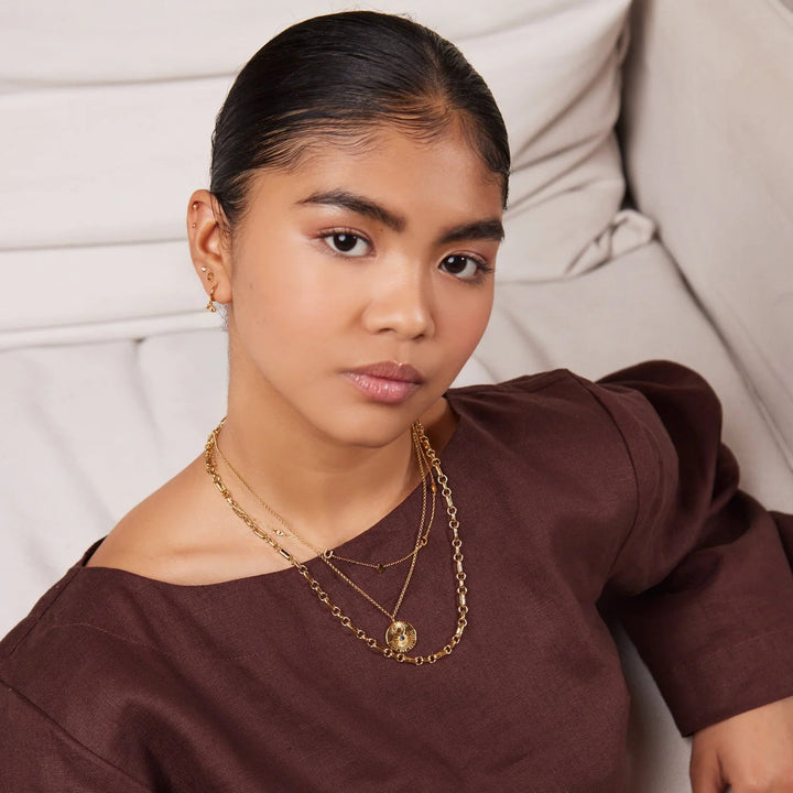 Spiritual Charm Stationed Necklace 15" Pale Gold | Accessories | Smuk - Dameklær på nett