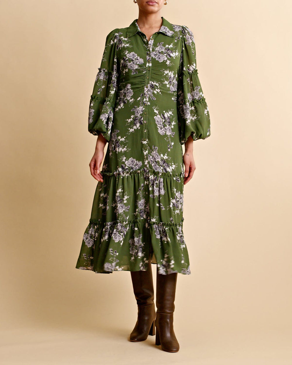 Spring Shirt Dress Green Rose | Kjoler | Smuk - Dameklær på nett