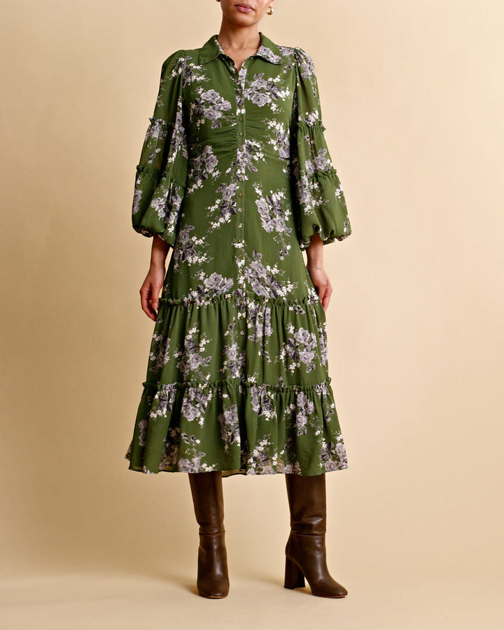 Spring Shirt Dress Green Rose | Kjoler | Smuk - Dameklær på nett