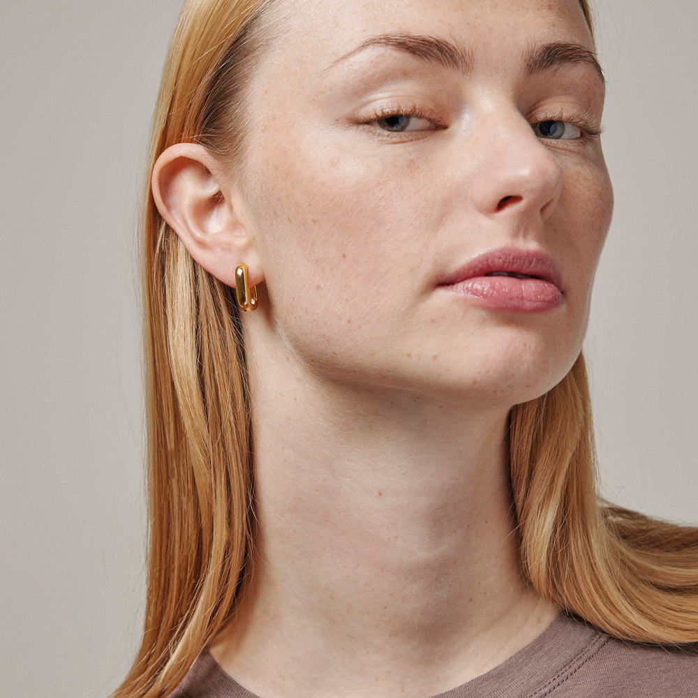 Square 18 Mm Earrings Gold | Accessories | Smuk - Dameklær på nett