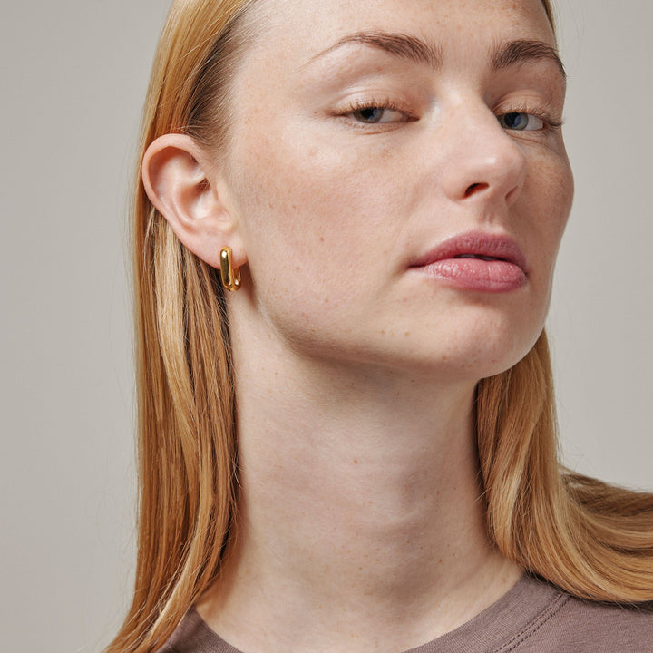 Square 18 Mm Earrings Gold | Accessories | Smuk - Dameklær på nett