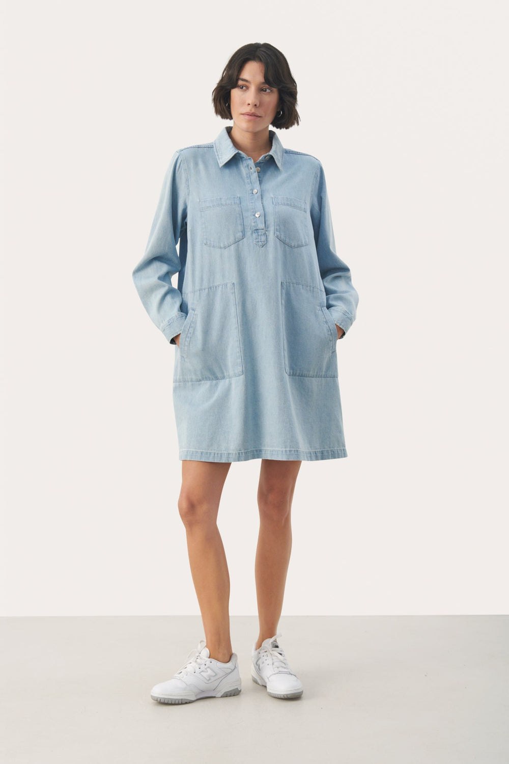Stinepw Dress Whiteish Blue Denim | Kjoler | Smuk - Dameklær på nett