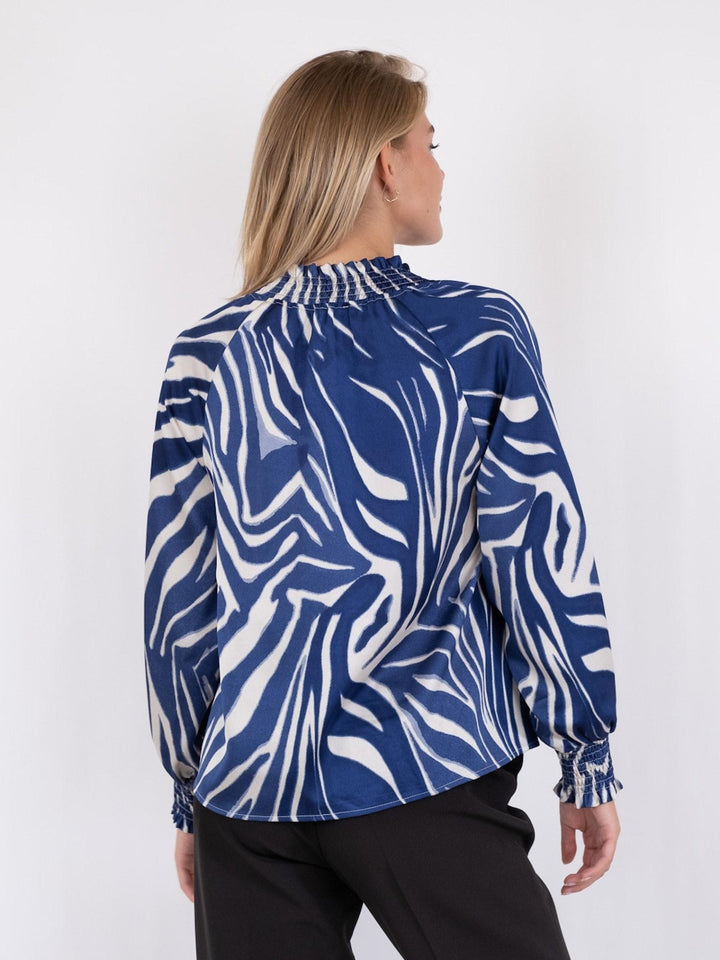 Stone Wave Line Blouse Blue | Skjorter og bluser | Smuk - Dameklær på nett