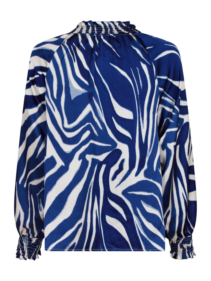 Stone Wave Line Blouse Blue | Skjorter og bluser | Smuk - Dameklær på nett