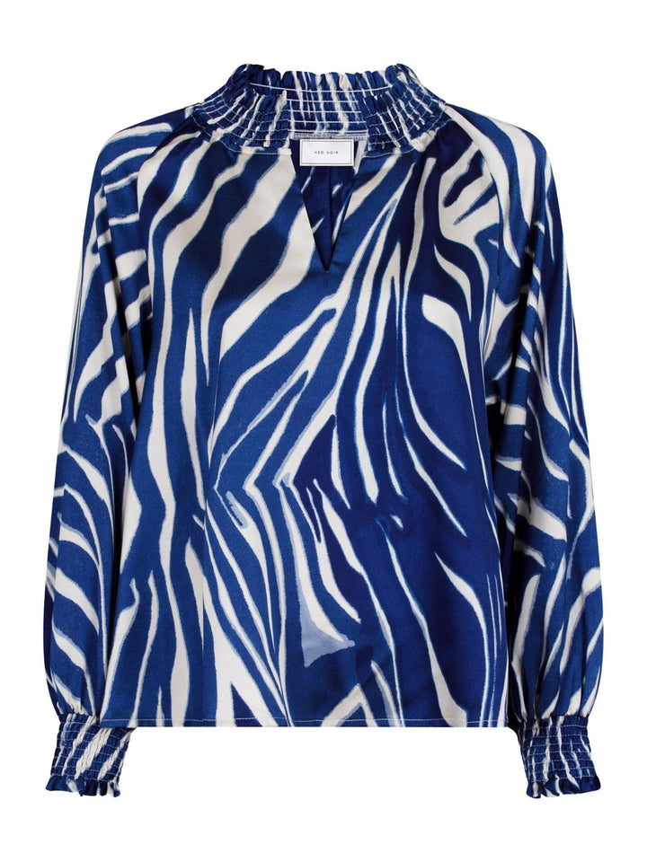 Stone Wave Line Blouse Blue | Skjorter og bluser | Smuk - Dameklær på nett
