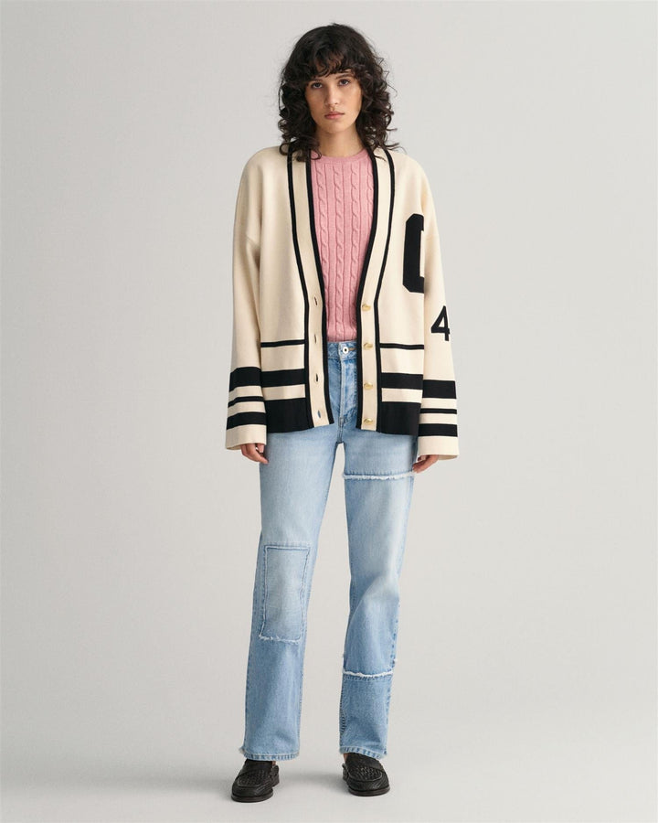 Stretch Cotton Cable C-Neck California Pink Melange | Genser | Smuk - Dameklær på nett