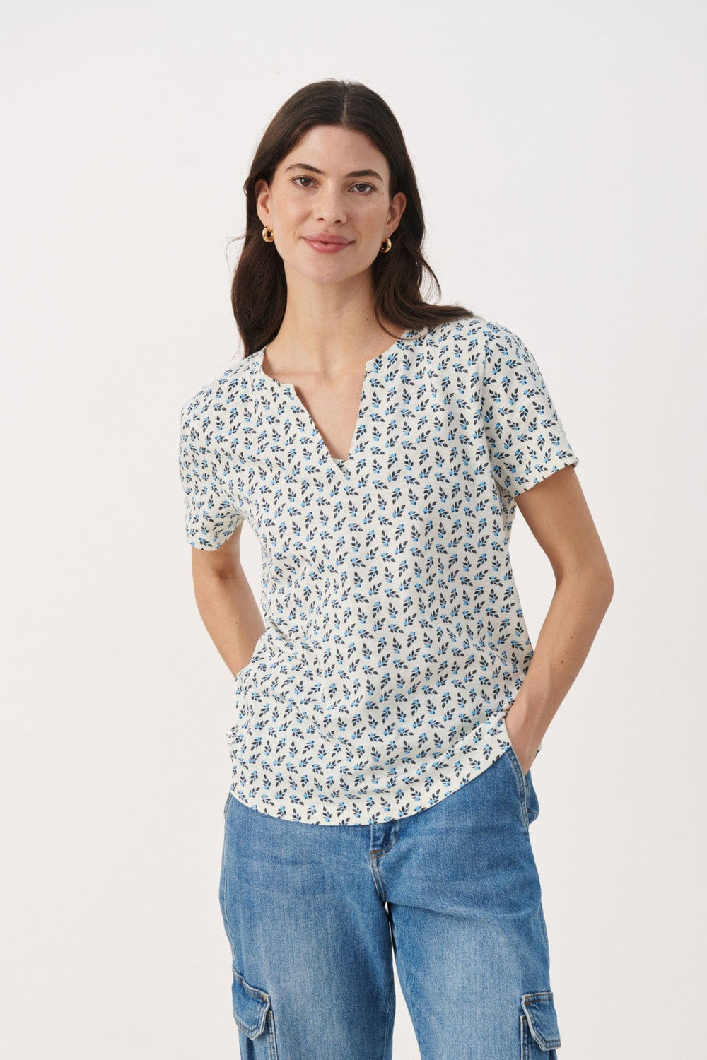 Swim Cap Mini Leaf Print Gesinaspw T-Shirt | Skjorter og bluser | Smuk - Dameklær på nett