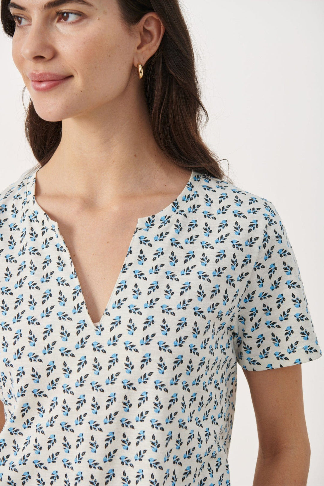 Swim Cap Mini Leaf Print Gesinaspw T-Shirt | Skjorter og bluser | Smuk - Dameklær på nett