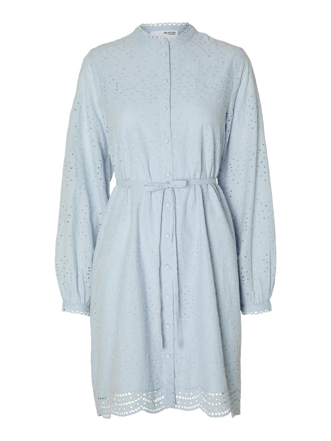 Tatiana Ls Short Embr Dress Cashmere Blue | Kjoler | Smuk - Dameklær på nett