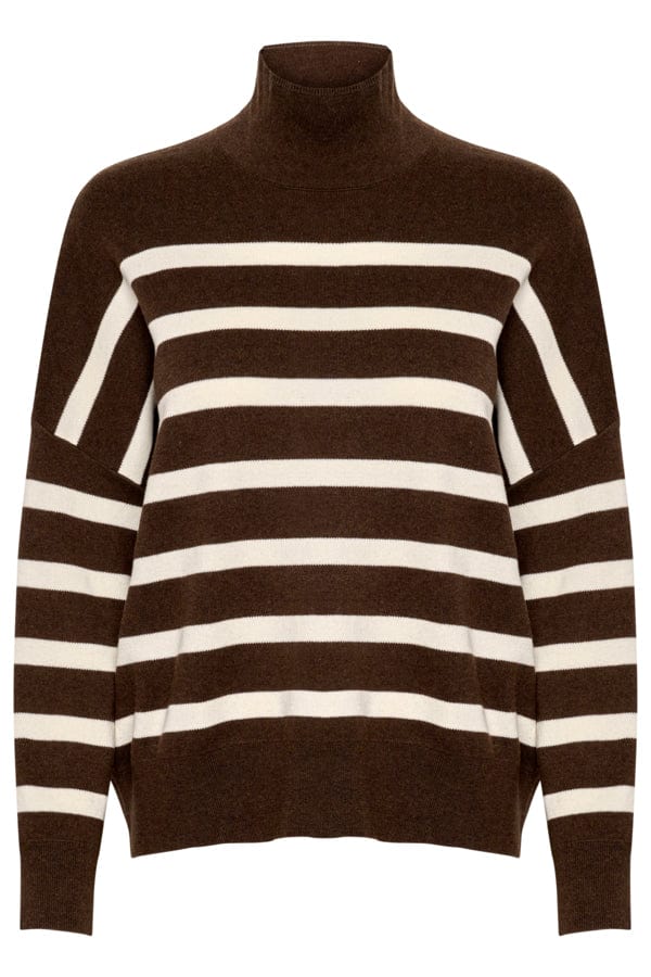 Tenleyiw Turtleneck Pullover Brown / White | Genser | Smuk - Dameklær på nett