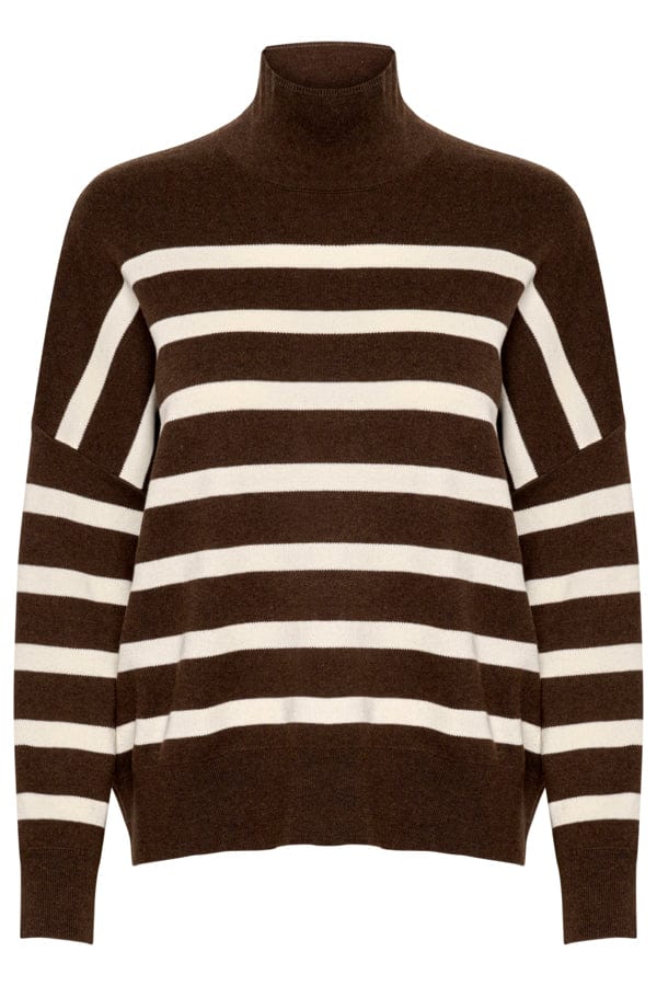 Tenleyiw Turtleneck Pullover Brown / White | Genser | Smuk - Dameklær på nett