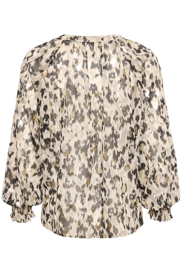 Tenniepw Blouse Texture Print Gold | Skjorter og bluser | Smuk - Dameklær på nett