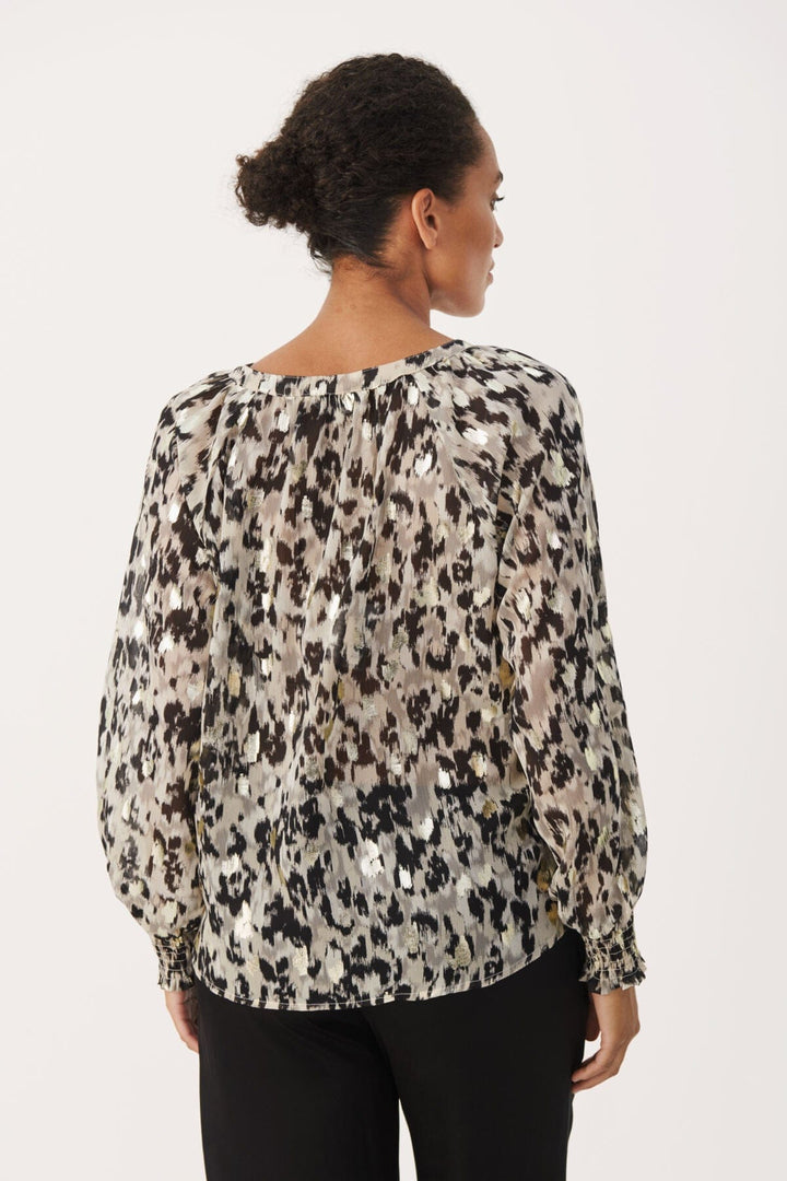 Tenniepw Blouse Texture Print Gold | Skjorter og bluser | Smuk - Dameklær på nett