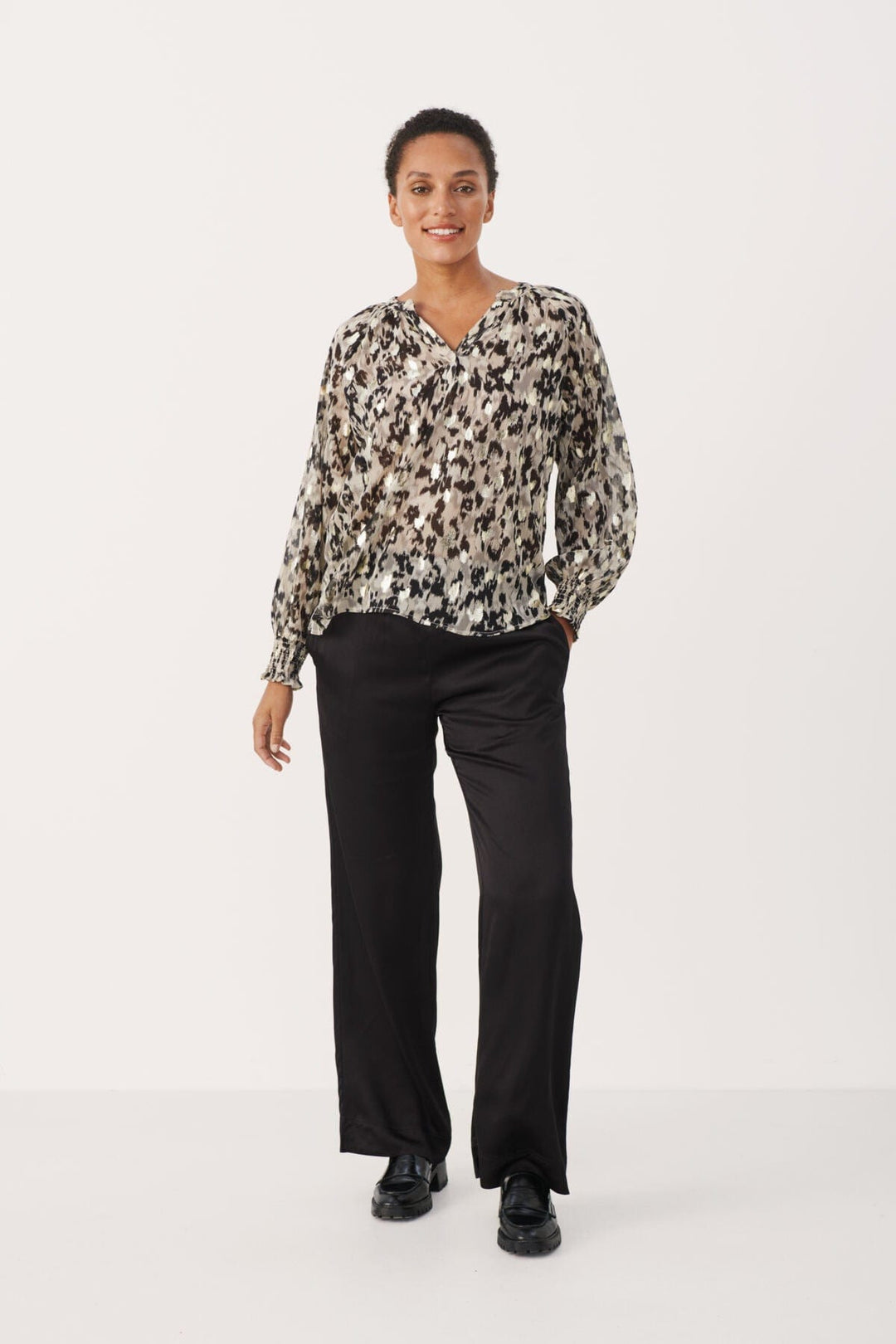 Tenniepw Blouse Texture Print Gold | Skjorter og bluser | Smuk - Dameklær på nett