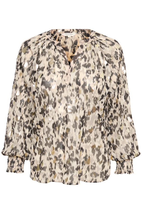 Tenniepw Blouse Texture Print Gold | Skjorter og bluser | Smuk - Dameklær på nett