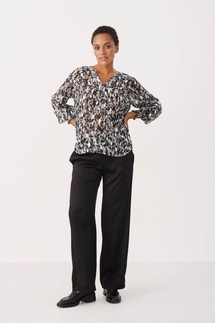 Tenniepw Blouse Texture Print Silver | Skjorter og bluser | Smuk - Dameklær på nett