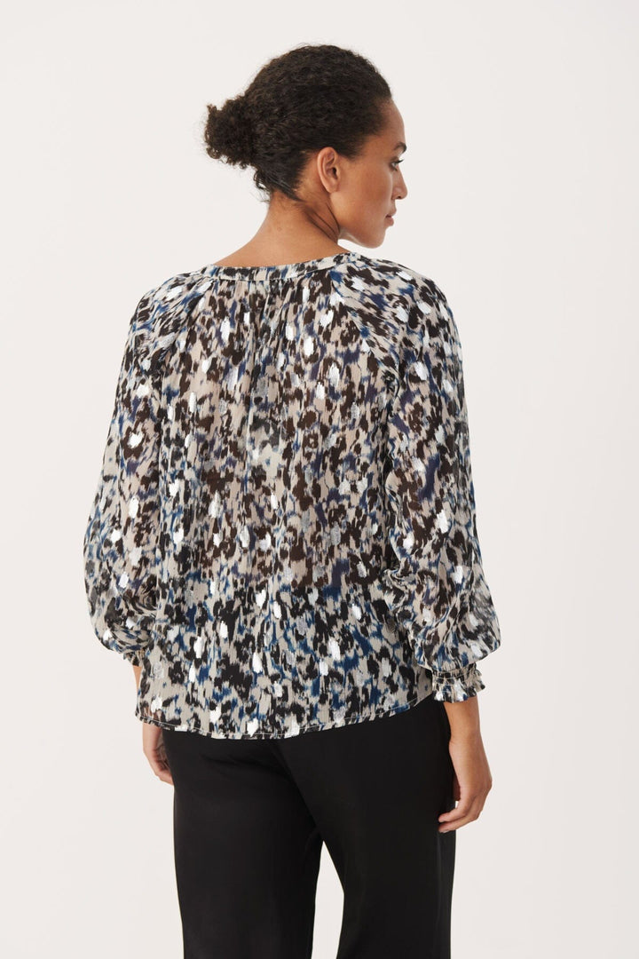 Tenniepw Blouse Texture Print Silver | Skjorter og bluser | Smuk - Dameklær på nett